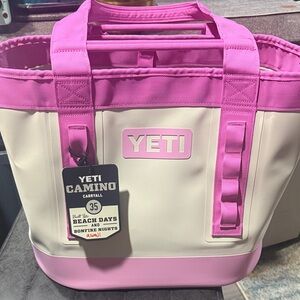 YETI Camino CarryAll Tote 35 in Pink and Cream- Brand New with Tags